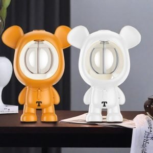 White and Orange Cute Bear Theme Automotive Battery Operated Essential Oil Diffuser